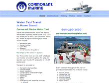 Tablet Screenshot of cormorantwatertaxi.com